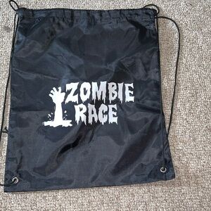Zombie Race drawstring back pack bag cinch sack. Great for gym clothes!